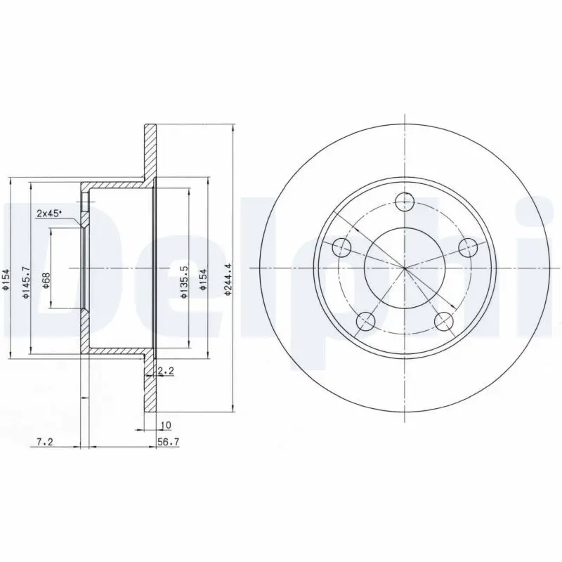 Delphi BG2746 Диск тормозной