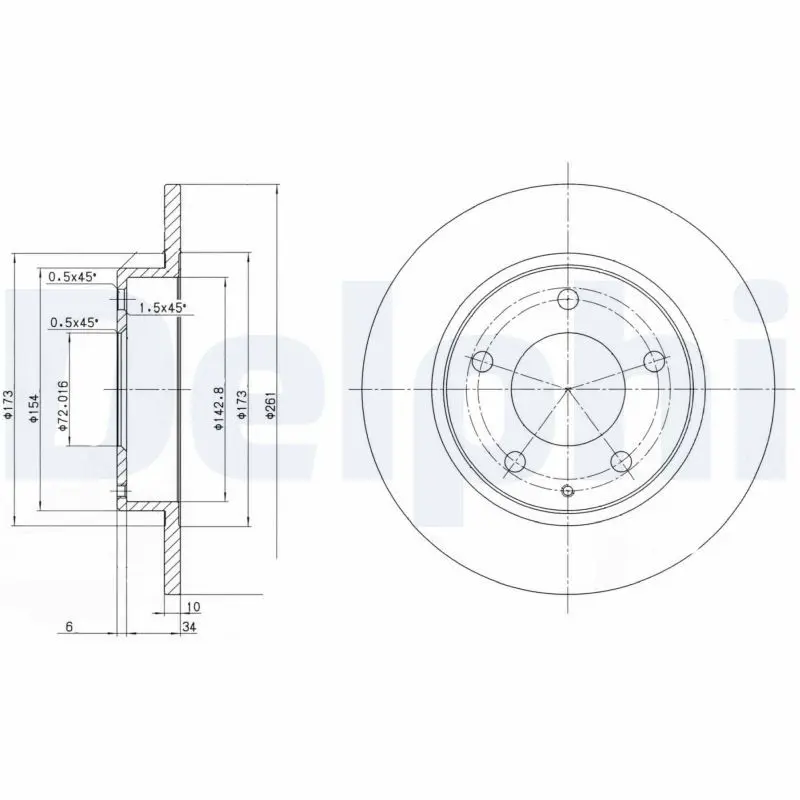 Delphi BG2806 Диск тормозной задний