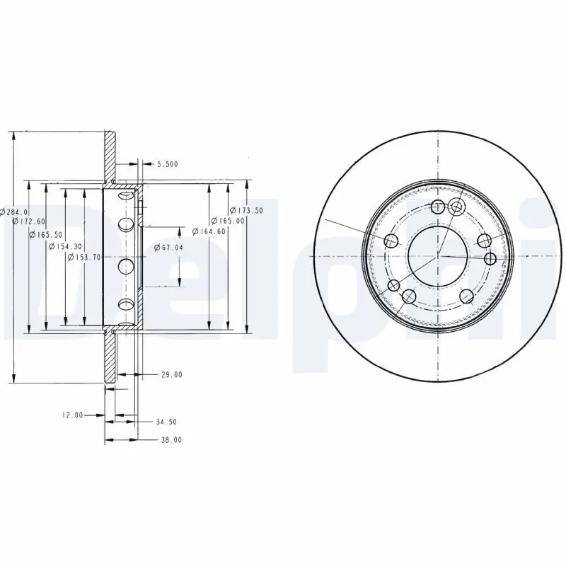 DELPHI BG2314 Тормозной диск