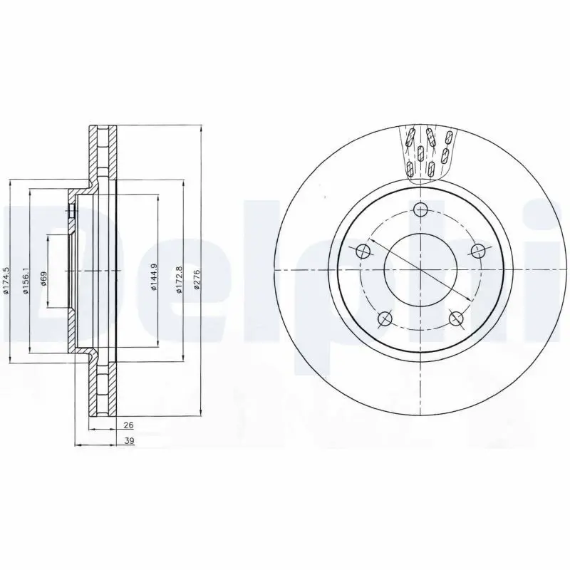 Delphi BG4258 Диск тормозной передн.