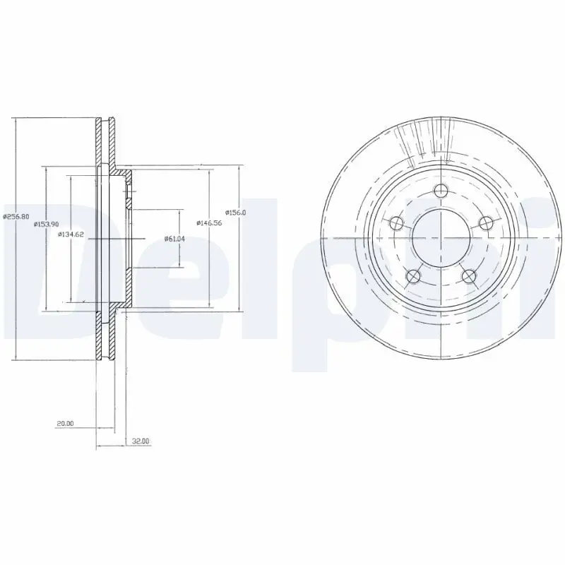 DELPHI BG3594 Тормозной диск