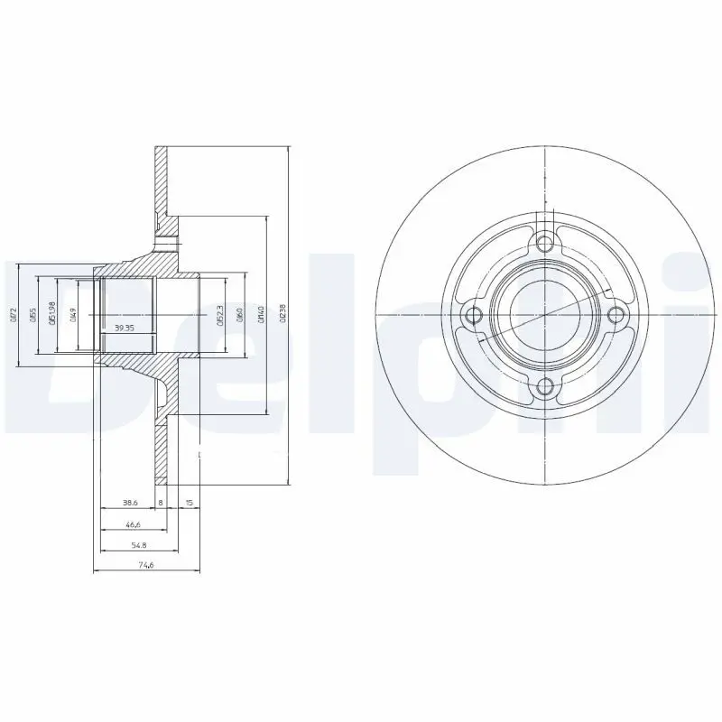 DELPHI BG9033RS Тормозной диск