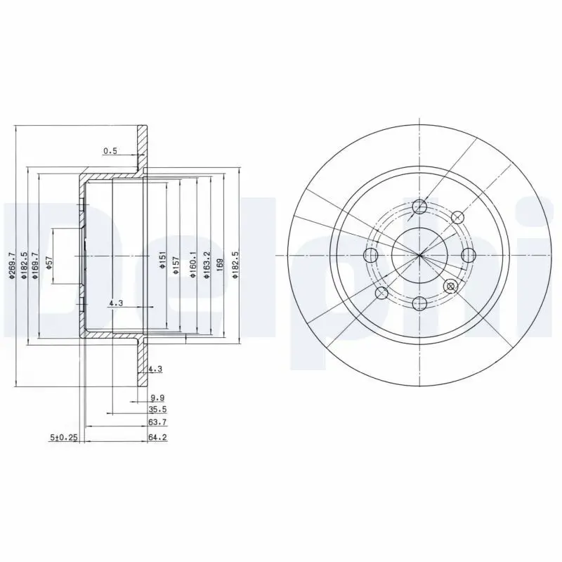 Delphi BG3141 Диск тормозной 2шт в упаковке