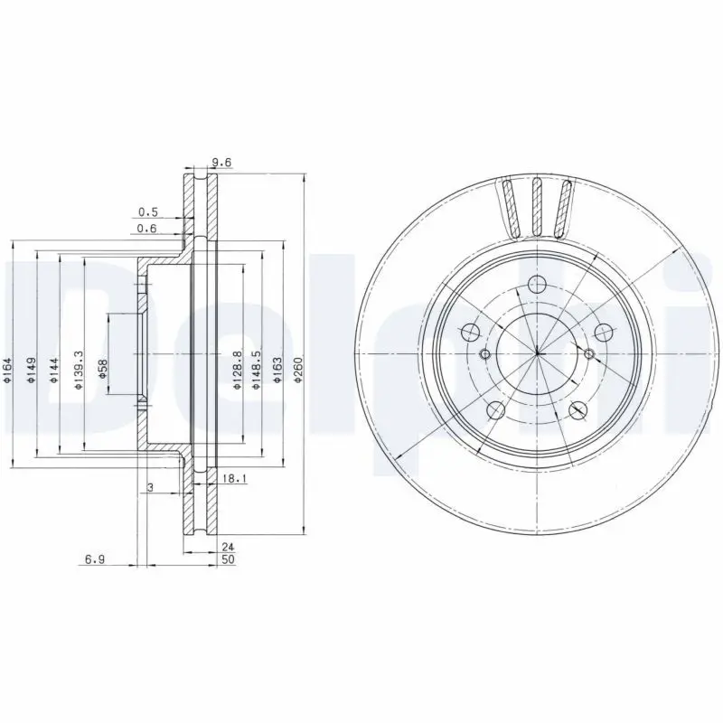 Delphi BG2767 Диск тормозной 2шт в упаковке