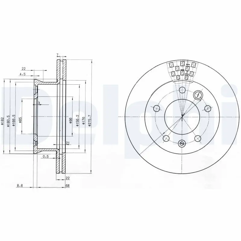Delphi BG3236 Тормозной диск