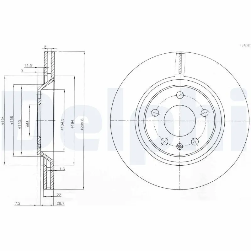 DELPHI BG3997 Тормозной диск