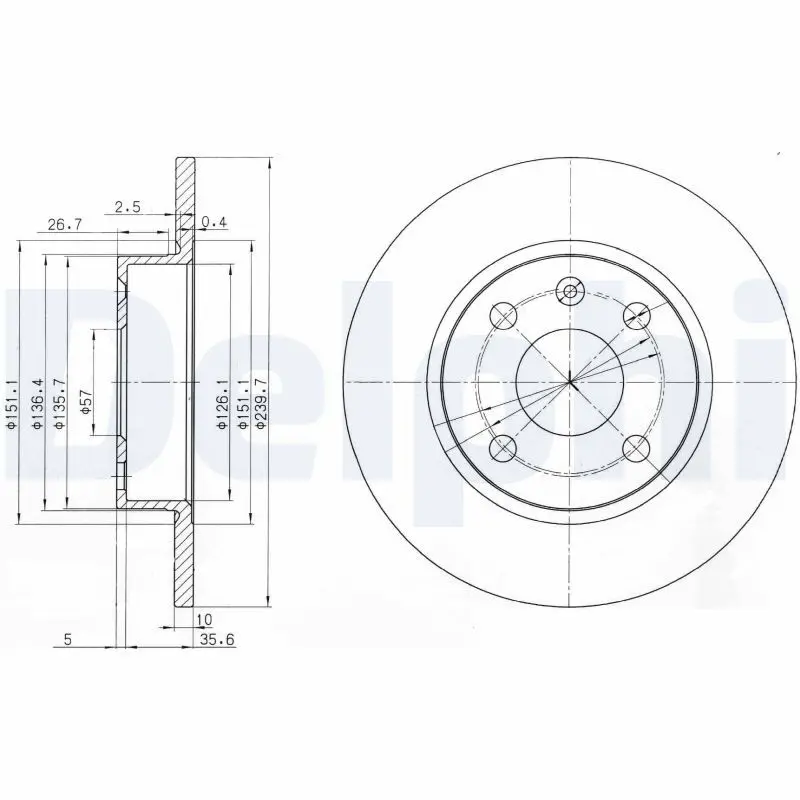 DELPHI BG3771 Тормозной диск