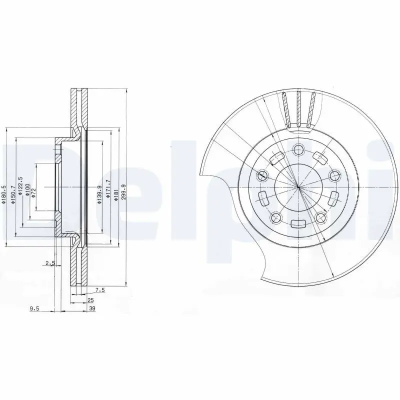 Delphi BG3928 Тормозной диск