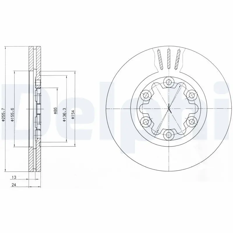 DELPHI BG3559 Тормозной диск