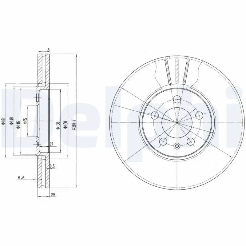 Delphi BG2729 Диск тормозной 2шт в упаковке