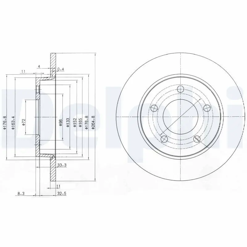DELPHI BG4025C Тормозной диск