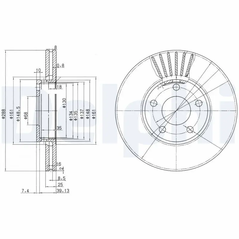 Delphi BG2745 Диск тормозной