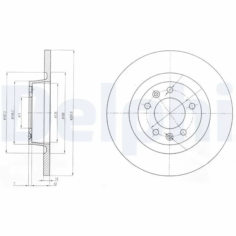 DELPHI BG4085 Тормозной диск