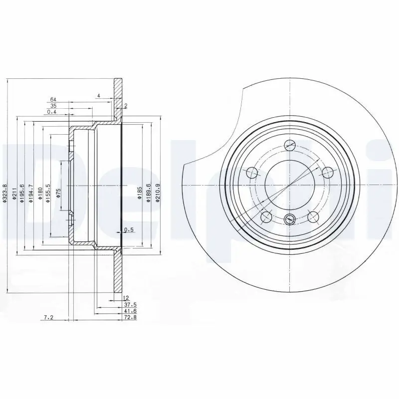 Delphi BG3629 Тормозной диск