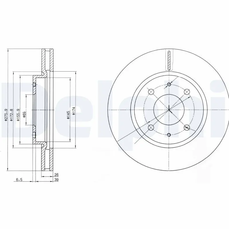 DELPHI BG4068 Тормозной диск MITSUBISHI