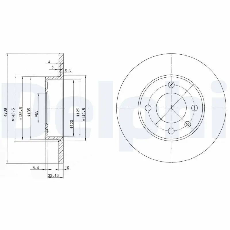 DELPHI BG2117 Диск тормозной