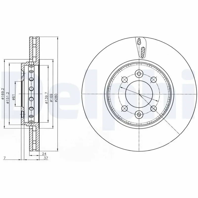 Delphi BG4536C Тормозной диск