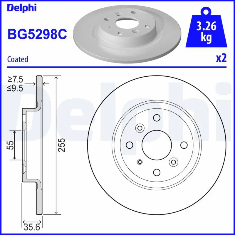 Delphi BG5298C Автозапчасть/Тормозной диск