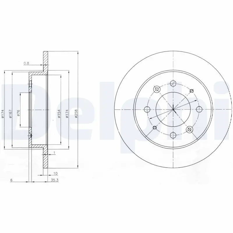 DELPHI BG4017 Диск тормозной