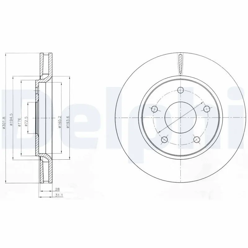 DELPHI BG4248 Тормозной диск