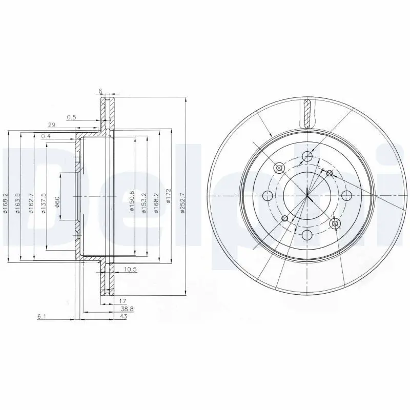 DELPHI BG3884 Тормозной диск