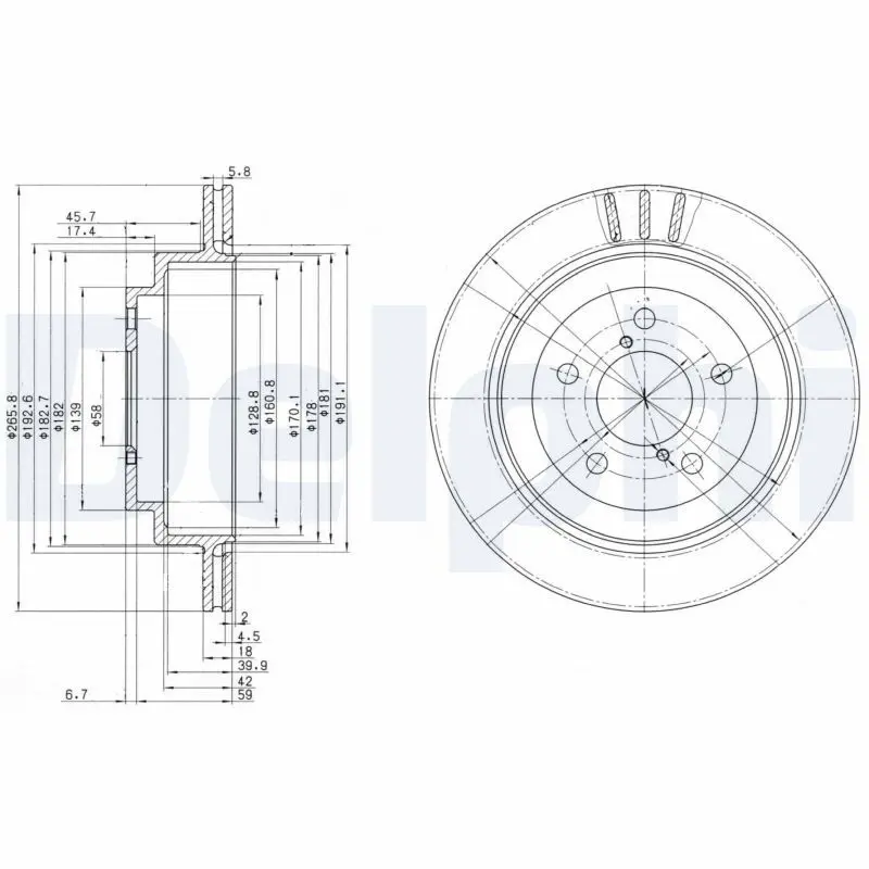 DELPHI BG3154 Тормозной диск