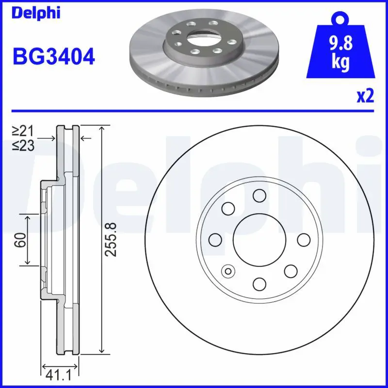 Delphi BG3404 Диск тормозной