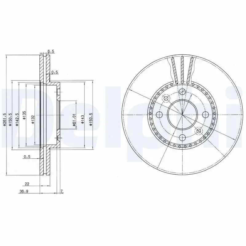 DELPHI BG2693 Диск торм.пер (К-кт)