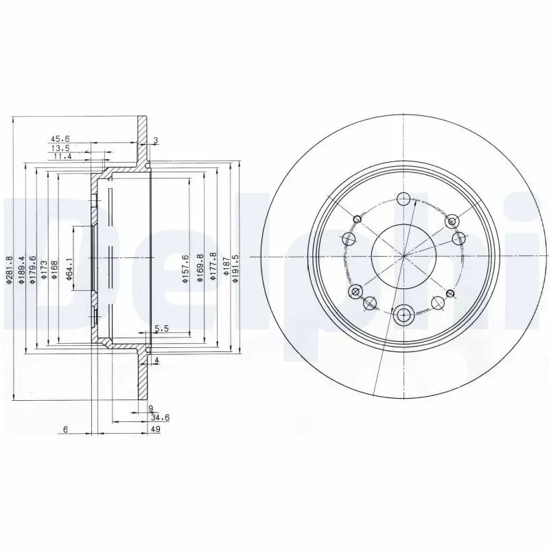 DELPHI BG3979 Тормозные диски (42510-