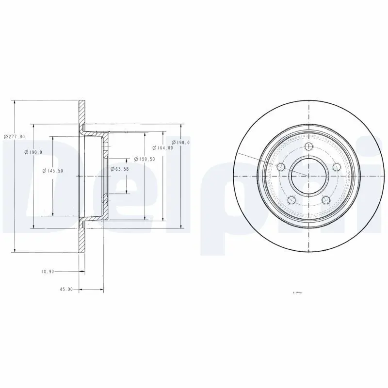 Delphi BG3873 Диск тормозной задний