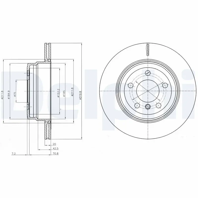 Delphi BG4168 Тормозной диск