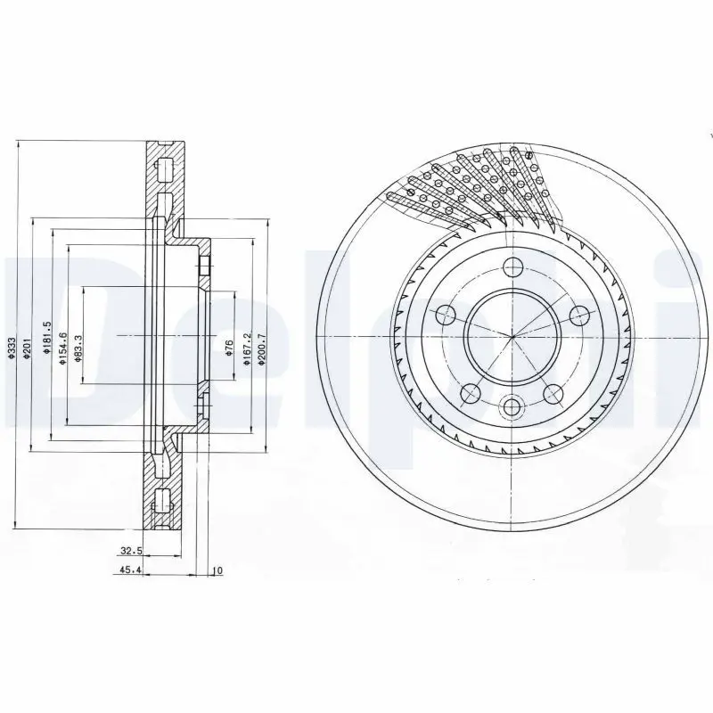 DELPHI BG9892 Тормозной диск