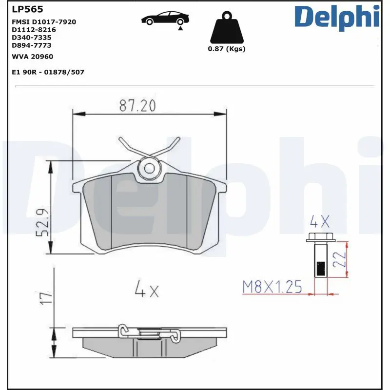 Delphi LP565 Колодки тормозные дисковые