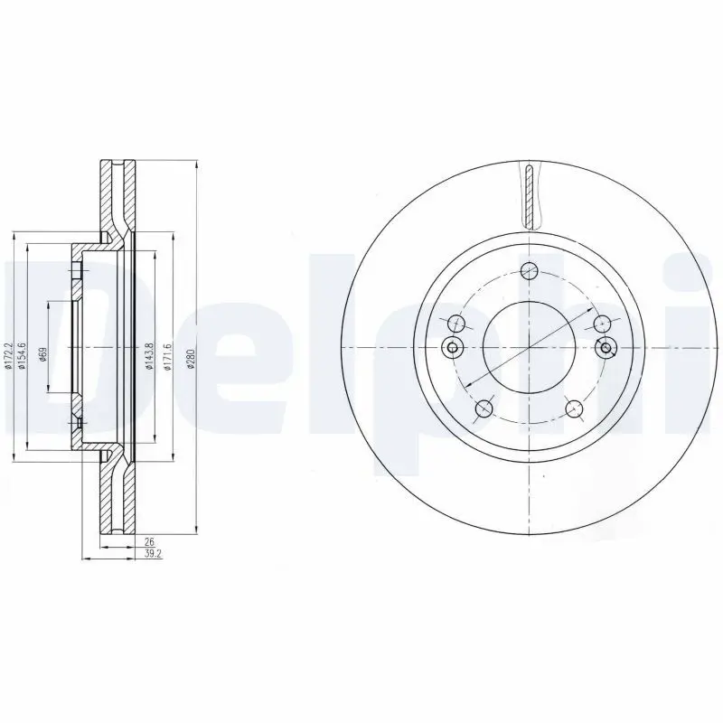 DELPHI BG4281C Тормозной диск