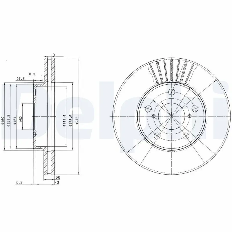 Delphi BG3856 Тормозной диск