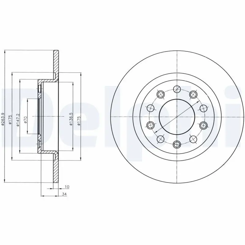 DELPHI BG4315 Тормозной диск