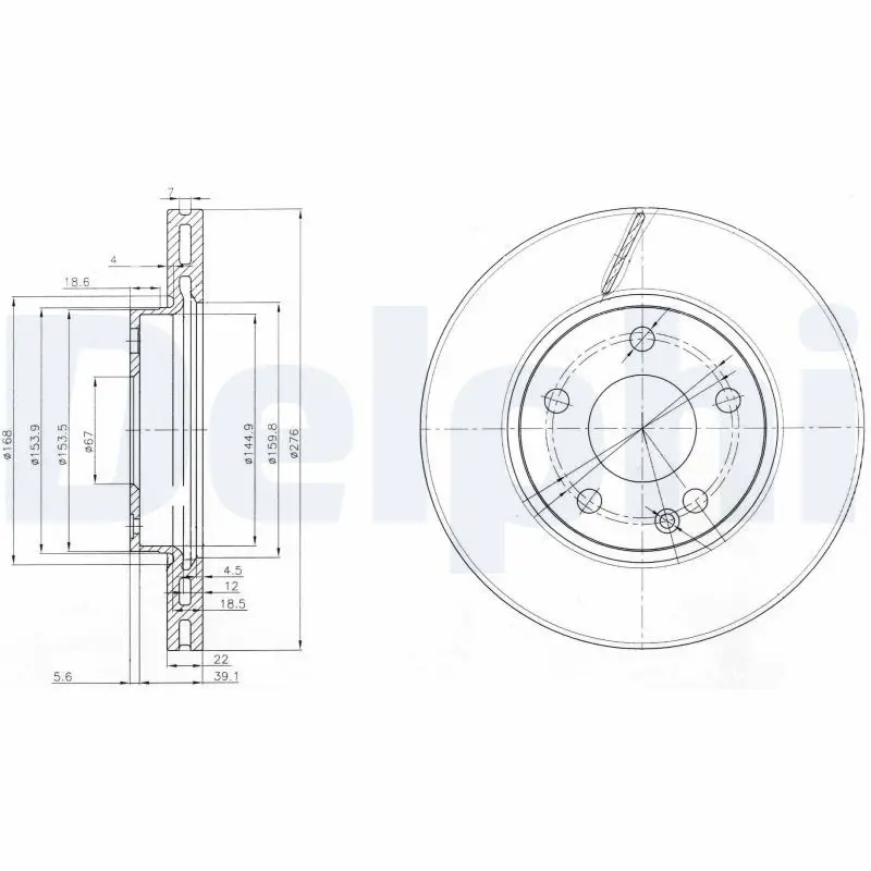 DELPHI BG3845C Тормозной диск