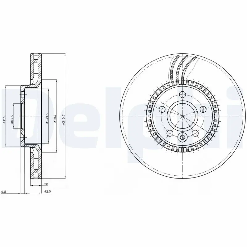 Delphi BG4123 Диск тормозной (2 шт в уп)