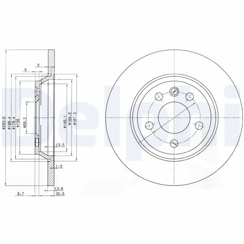 Delphi BG3518 Диск тормозной задний