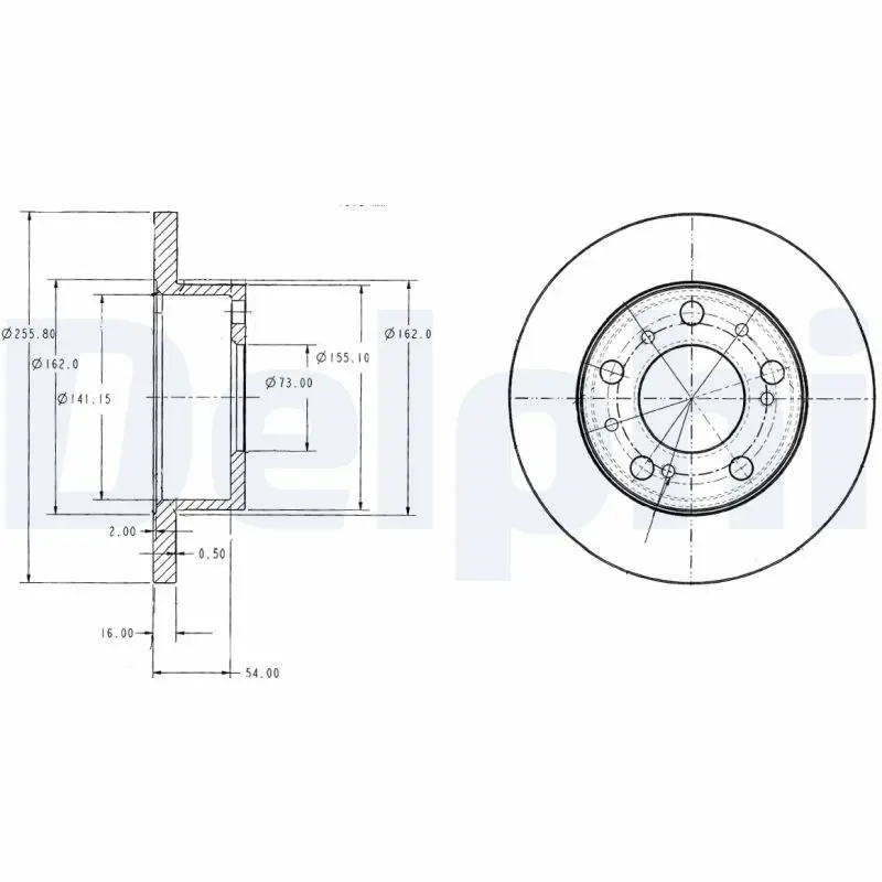 DELPHI BG2253 Тормозной диск