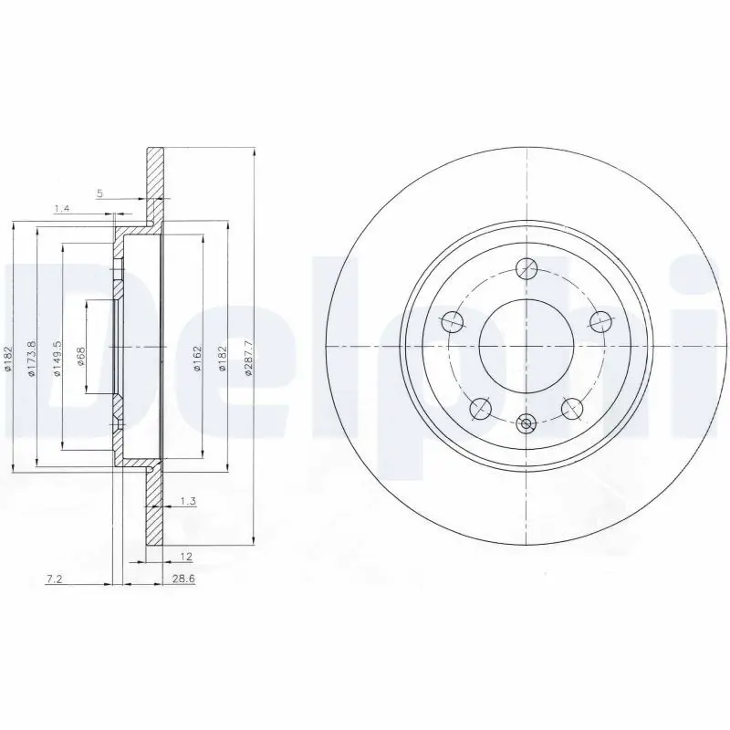 DELPHI BG3996 Тормозной диск