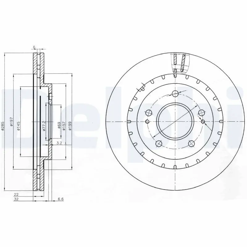 DELPHI BG3814 Тормозной диск