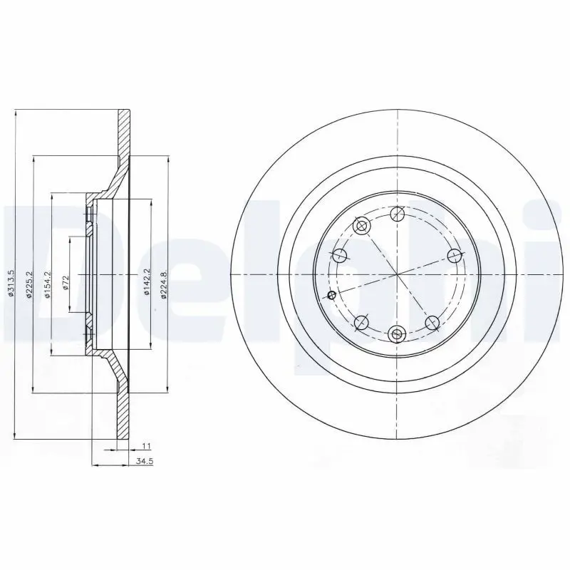 DELPHI BG4318 Автозапчасть/Диск тормозной