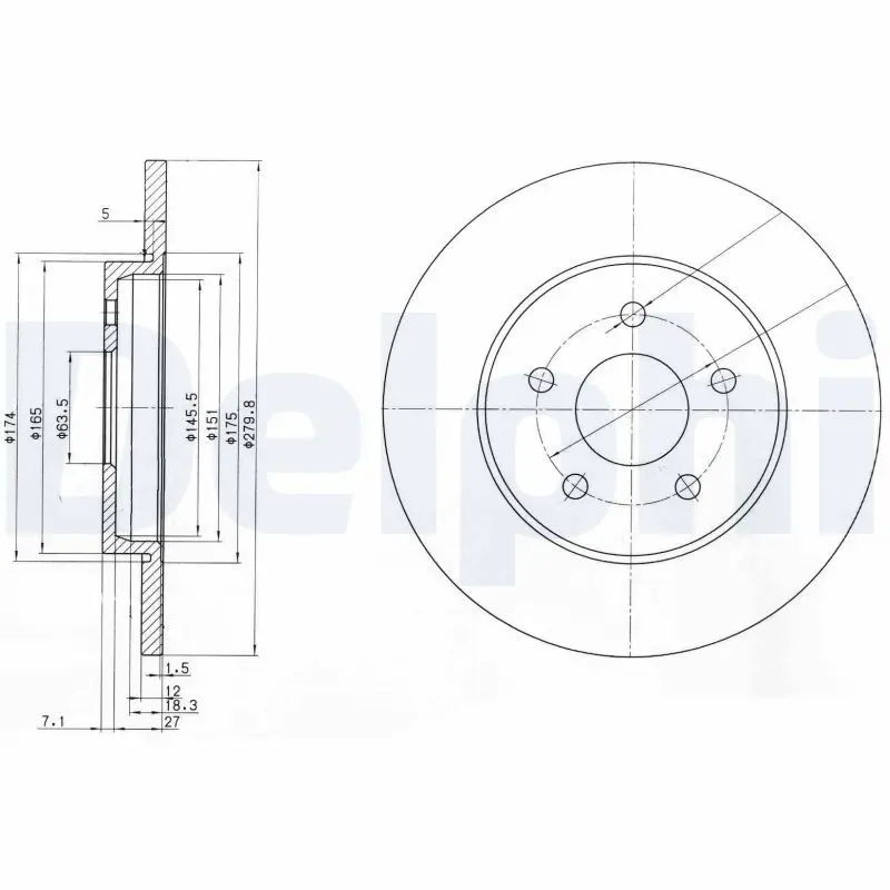 Delphi BG3663C Диск тормозной DELPFI