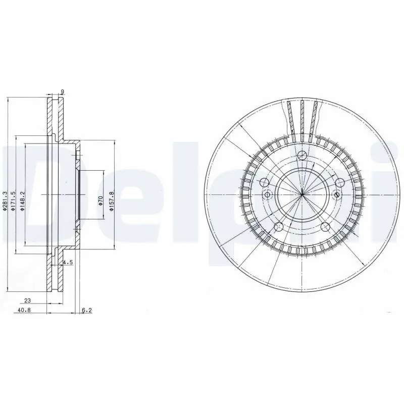 Delphi BG3061 Диск тормозной 2шт в упаковке