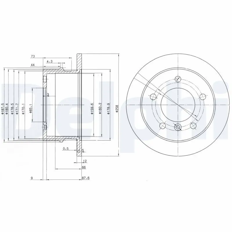 Delphi BG3235 Тормозной диск задн.