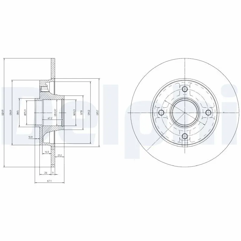 Delphi BG9022RSC Диск тормозной задний со