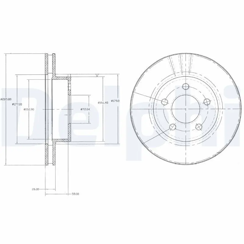 DELPHI BG3546 Тормозные диски