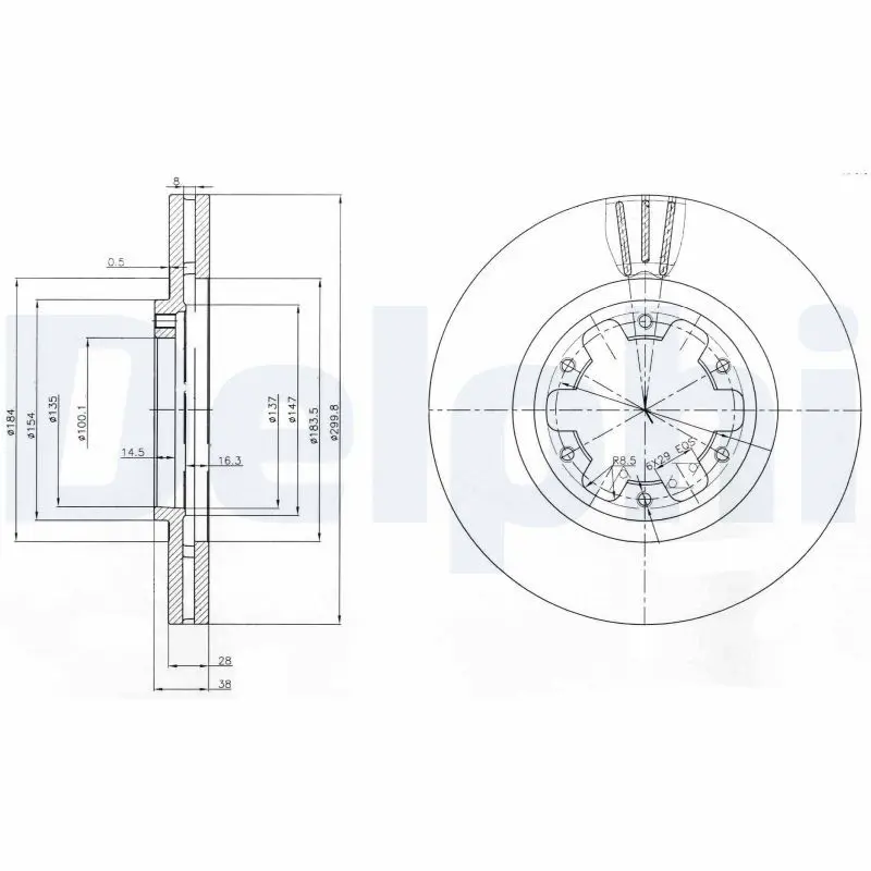 DELPHI BG3972 Тормозной диск