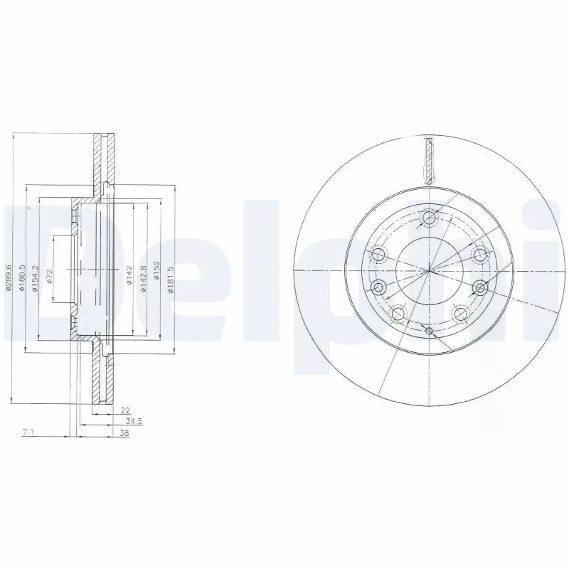 DELPHI BG4141 Тормозной диск